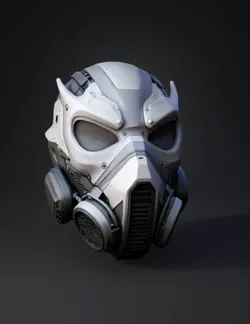 Futuristic cyberpunk oni respirator mask lower face coverage only wr