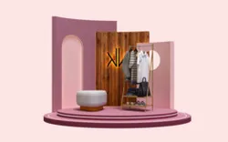 half moon geometric minimalist abstract podium