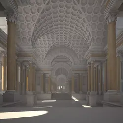 Interior of an Ancient Temple 3D model