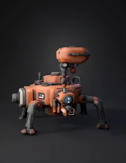 Low poly 3D model of a Mars mining rig building for a strategy base bu