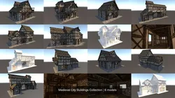 Medieval City Buildings Collection 3D Model Pack