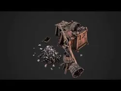 Medieval Wooden Mine and Excavator Ore Low-poly 3D model