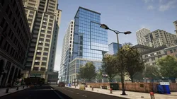 Modern City Downtown with Interiors Megapack Low-poly 3D model