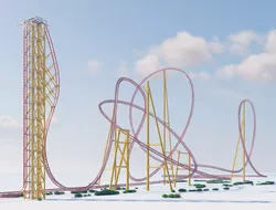 Modern roller coaster track 3D model