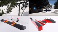 Snowboarding Collection design of ski lifts and escalators 3D Model Pack