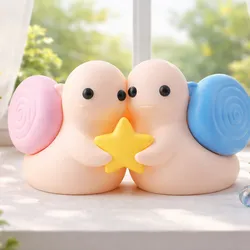 Star Snail Duo Vases – Cute 3D Printed Mini Vases with Star Detail