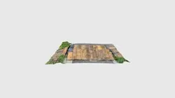 Street wooden bridge on the road