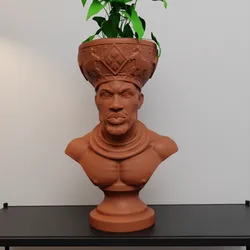 TRIBAL BUST PLANTER – 3D Printable Sculpture Pot