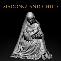 Virgin Mary with Child – Classical Mother and Child Sculpture (3D STL)