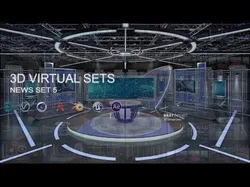 Virtual TV Studio Sets - Collection Vol 14 - 4 PCS DESIGN 3D model