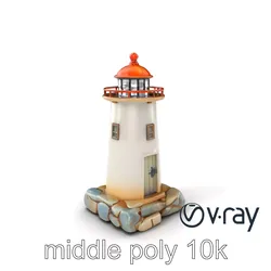 Weathered Lighthouse Architecture model pack Low-poly 3D model