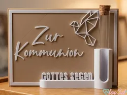 Communion & Baptism Gift Sign with Test Tube - Free 3D Print Model