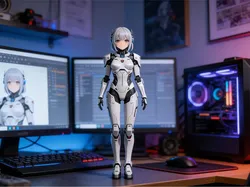 Mecha Girl Figurine Model - Free 3D Print Model