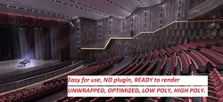 Concert Hall Optimized Low-poly 3D model
