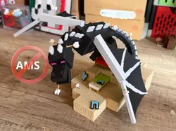 Ender Dragon - Flight Diorama | Minecraft look - Free 3D Print Model