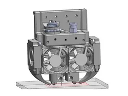 New Dual head extruder including height sensor and head adjustment height