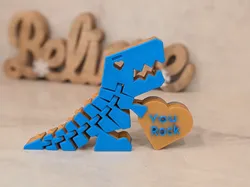 Giant/Cute Dino with " You Rock " - Free 3D Print Model