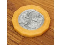Shopping trolley pound coin (round and dodecagon)