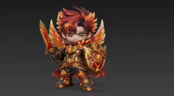 Chibi Phoenix Flame Knight Fantasy 3D Character Model 3D model