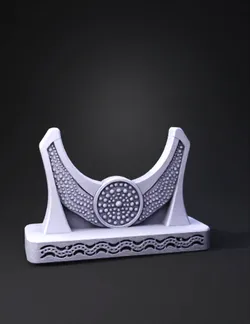 black winged circular beaded ornament on base