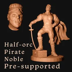 Half Orc Pirate Noble DnD Mini