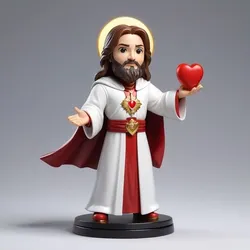 SACRED HEART OF JESUS - 3D Printable Statue for Fast and Solid Printing (15 cm)