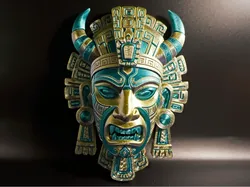 Jade Guardian: Mesoamerican Tribal Mask - Free 3D Print Model