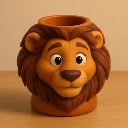 lion head pen holder