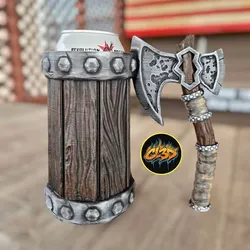 Pitted Fang Axe Can Koozie