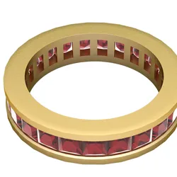 RED RUBY WEDDING RING 3D PRINTABLE MODEL