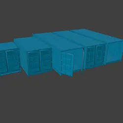 RUST 5x SHIPPING CONTAINERS 3D PRINT STL