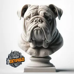 Bulldog bust - incl. optional texture profile for Bambu Software.