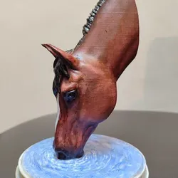 Drinking horse bust for 3D Printing