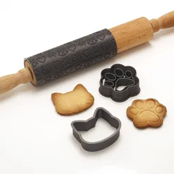 Neko Baking Set - Cat Cookie Cutter / Rolling Pin