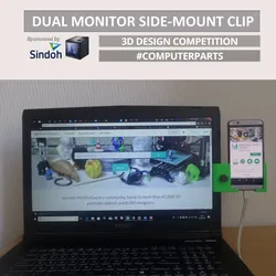 ADJUSTABLE DUAL MONITOR SIDE-MOUNT CLIP