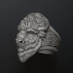 American Bison Buffalo Ring 3D print model