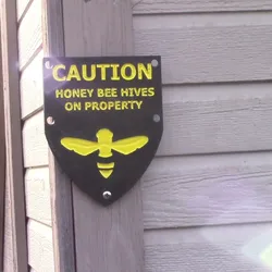 Caution Honeybee sign