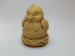 Flower Chick in the Nest of Spring Moments - Free 3D Print Model