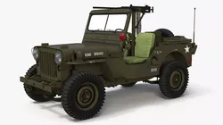 Military Jeep Willys M38 with Mounted Gun 3D model