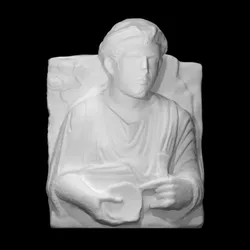 Portrait of a deceased man with sacrificial bowl