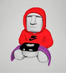 Suporte Apple Watch Charger Moai Sitting 3 Models