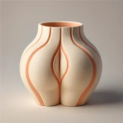 Elegant Curved 3D Printable Vase – Modern Organic Sculptural Design (STL File)