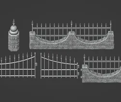 Gothic Cemetery Wall Set