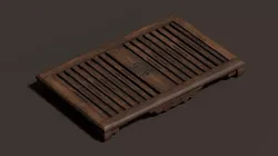 3D Antique Chinese Wooden Tea tray Low-poly 3D model