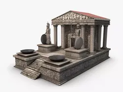 Ancient greek temple Low-poly 3D model