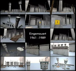 Berlin Wall 3D Model Package 3D model