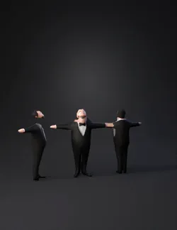cartoon character in tuxedo standing in a height line lineup with arm