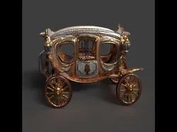 Chinese ancient carriage figure Low-poly 3D model