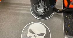 Coaster with Punisher logo - not necessary multimaterial.