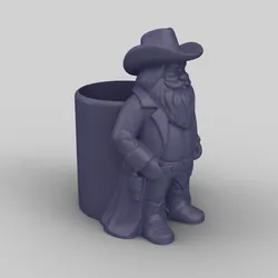 Cowboy Santa Planter - Western Christmas 3D Printable Pot & Organizer STL